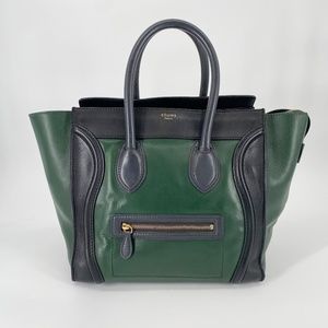 Celine Phantom Tricolor Luggage Tote Medium Green Black Grey Phoebe Philo